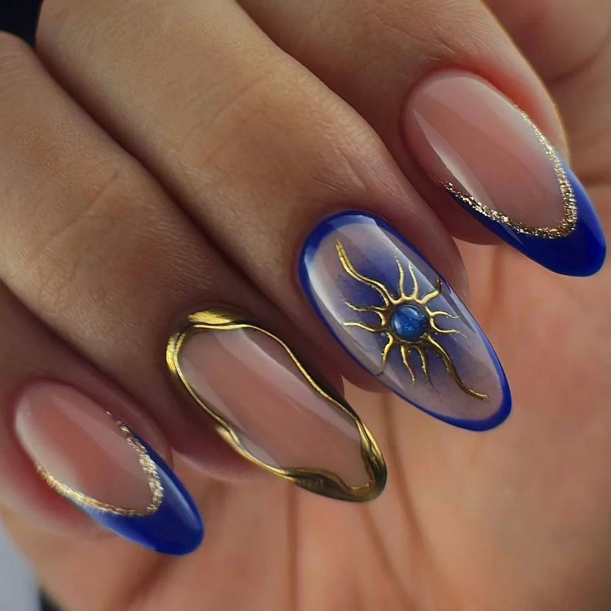European American Style Manicure Nail Tips 3D Resin-poured French-style Rhinestones Cross-shaped Flower Nail