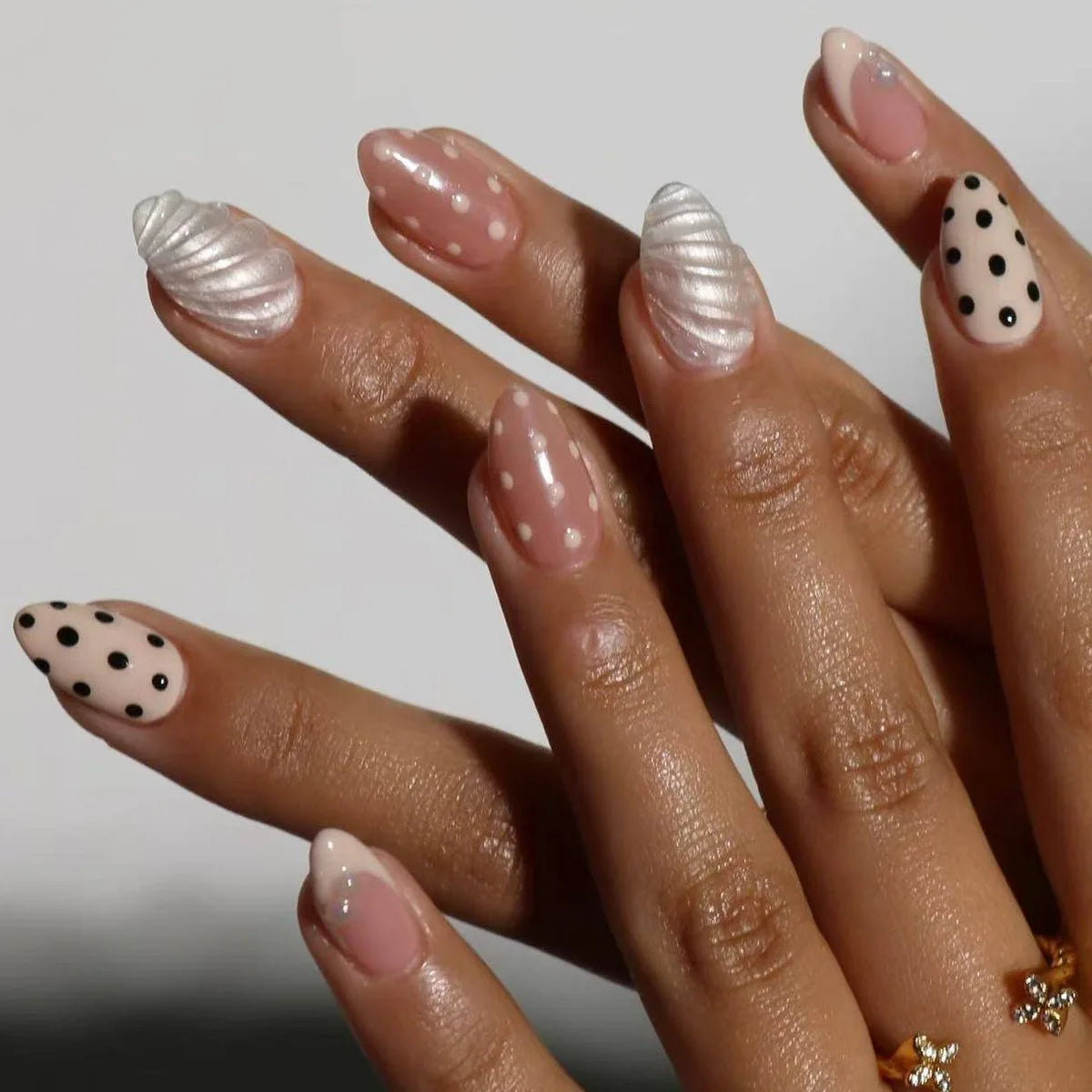 European American Style Manicure Nail Tips 3D Resin-poured French-style Rhinestones Cross-shaped Flower Nail