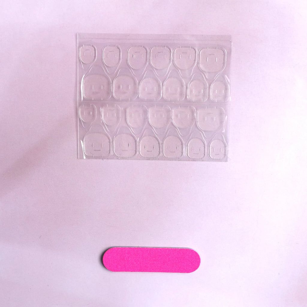 24pcs Medium Square White French Fake Bow Nails  Detachable And Reusable Jelly Glue 1pc Cuticle Pusher