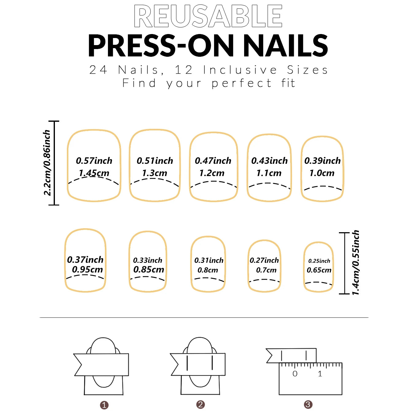 24pcs Medium Square White French Fake Bow Nails  Detachable And Reusable Jelly Glue 1pc Cuticle Pusher