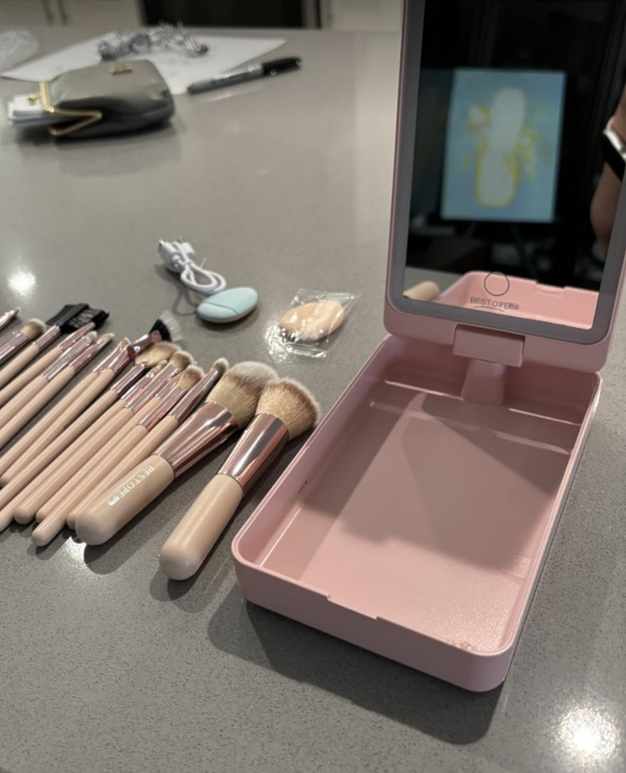 Makeup Brushes Led Lightup Case