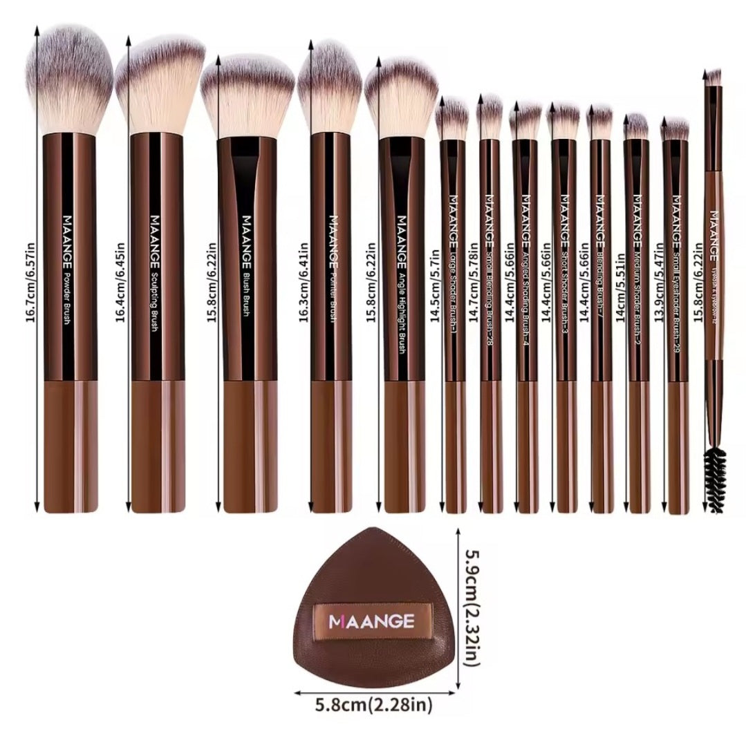 MAANGE 13pcs Premium Makeup Brush Set: For Foundation, Eyeshadow, Powder,  brushes with 2pcs Air Cushion Puffs kit