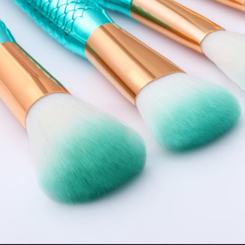 11pcs Ocean Dream Makeup Brush Kit New Foundation Eyebrow Eyeliner Cosmetic Makeup Brushes