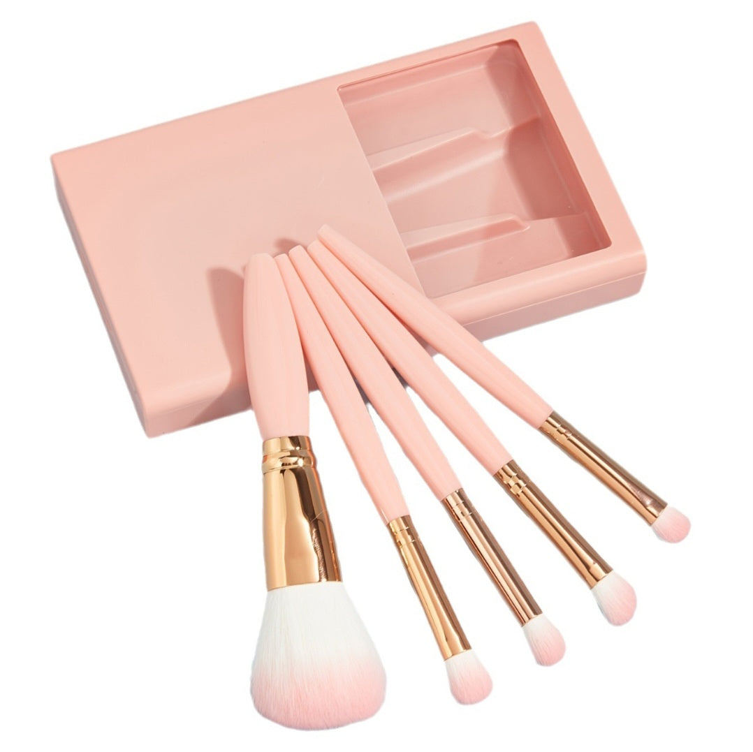5 PCs Makeup Brushes With Mirror Travel Set makeup brush